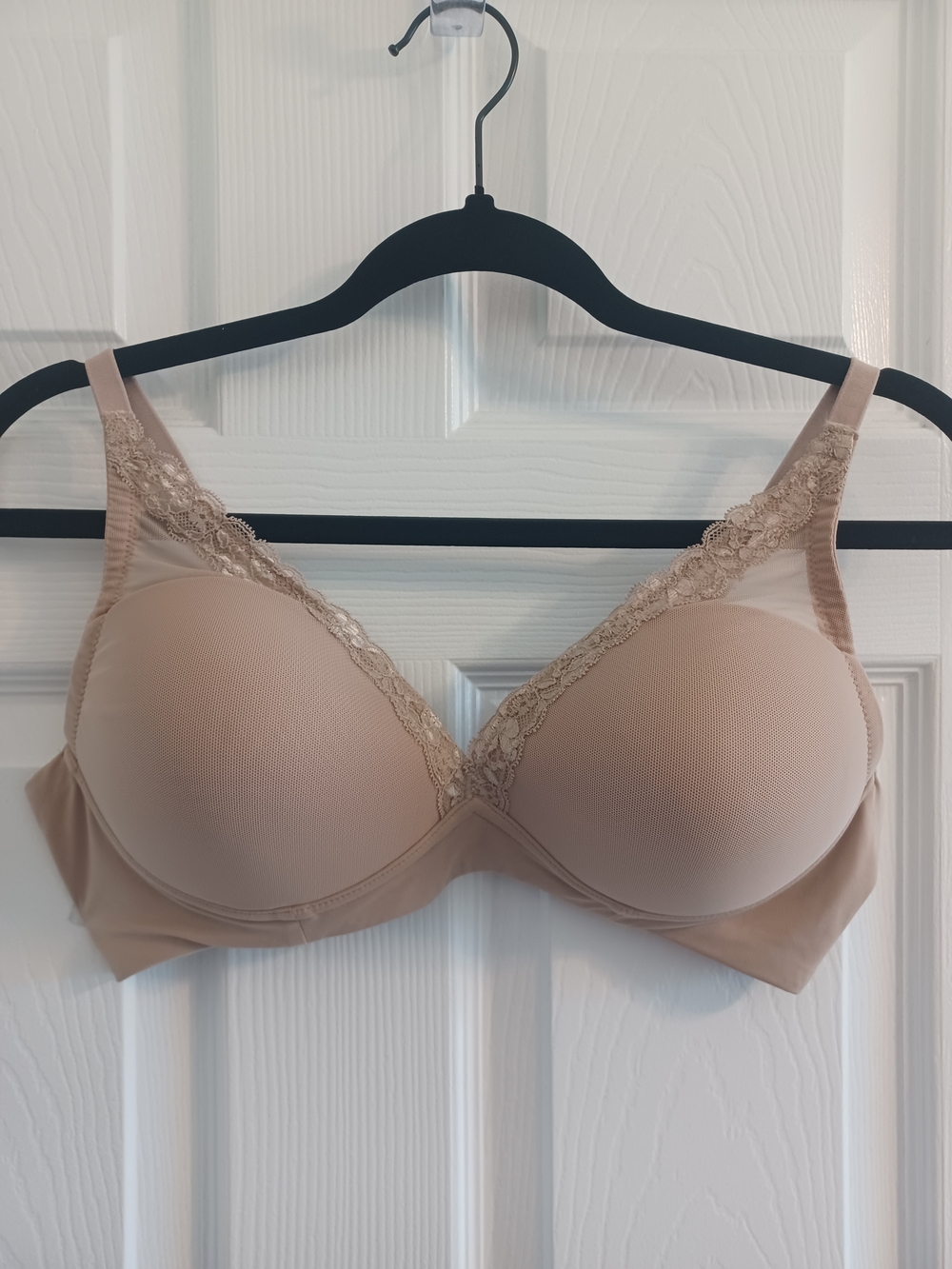 Warner's Tan/Nude Lace-Trim Wirefree T-Shirt Bra 38B